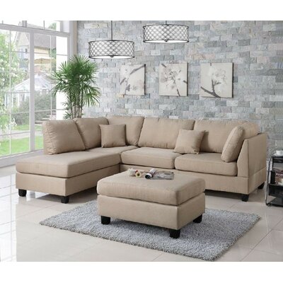 Sectionals You Ll Love Wayfair   Bibler Reversible Sectional With Ottoman 